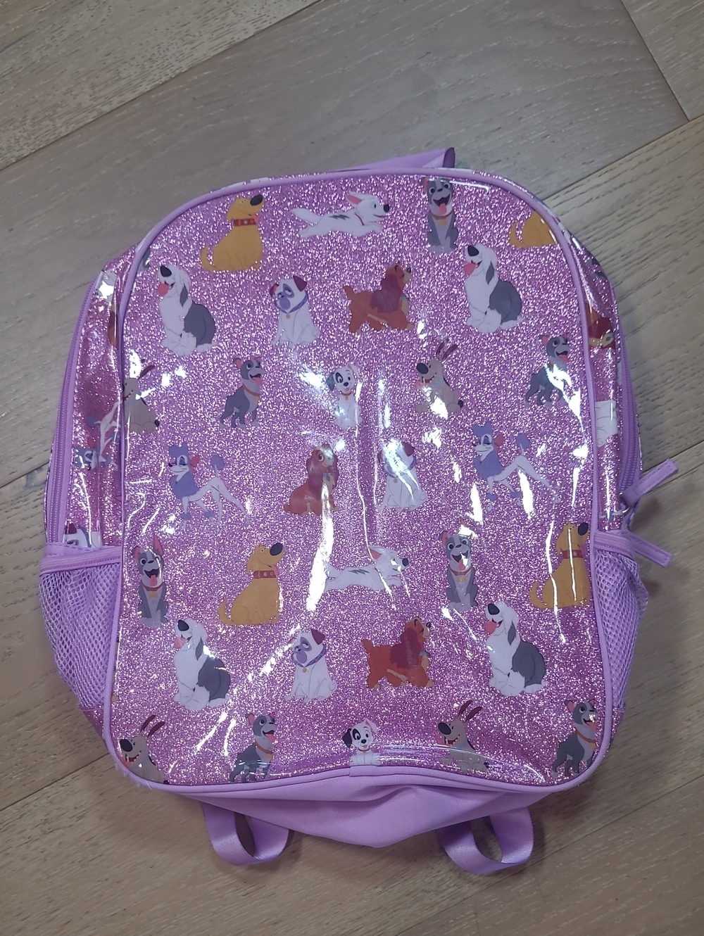 EUC Disney Store Backpack Girls Disney Dogs Purple Glitter Character School Bag